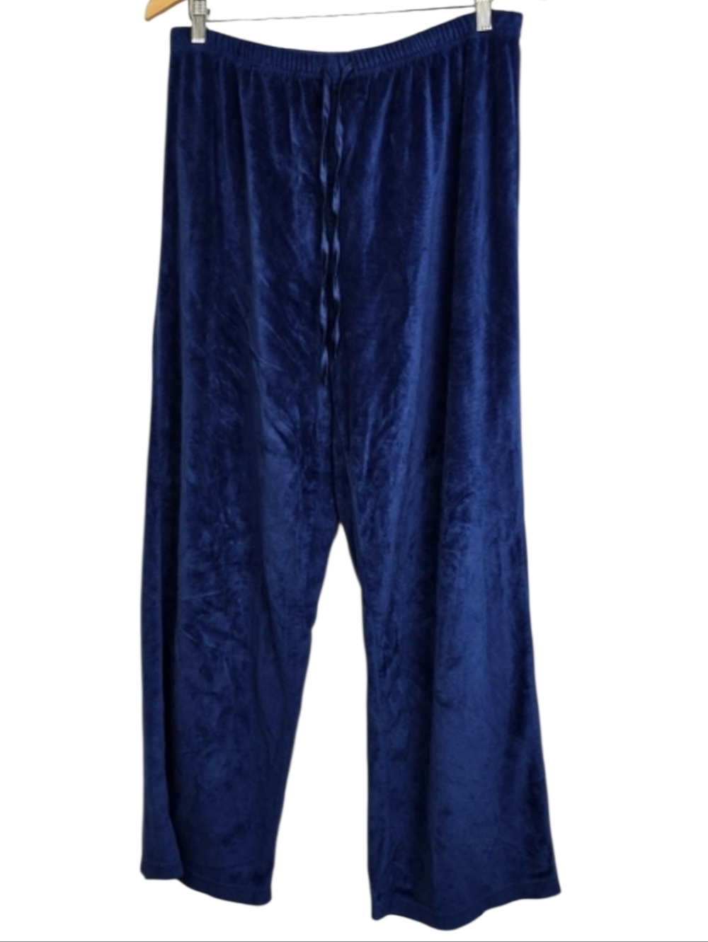 Oscar De La Renta Vintage Women’s Blue Velour Lounge Pants Size L Luxury
